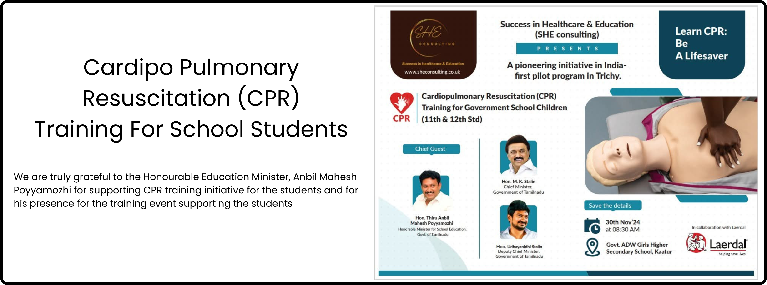 Cardipo Pulmonary Resuscitation (CPR) Training For School Students